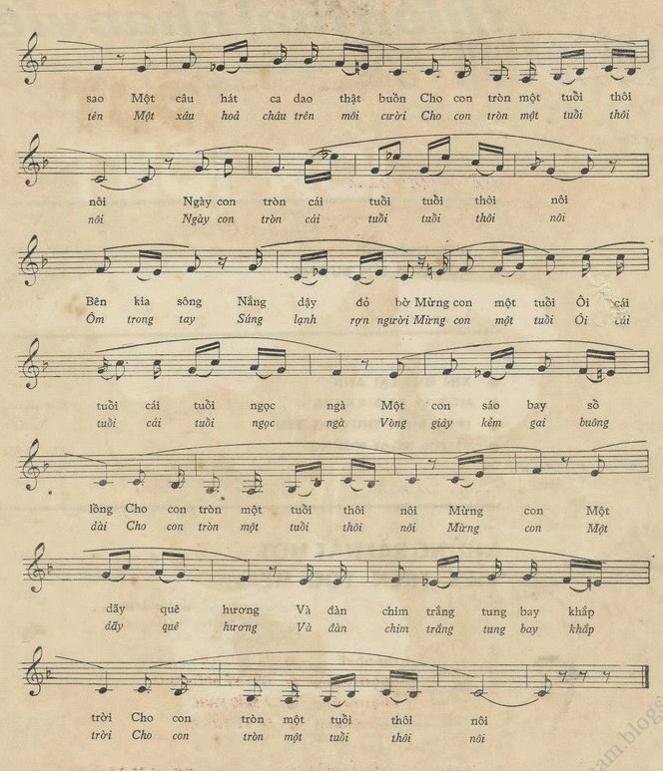 Sheet nhạc Tuổi Thôi Nôi 2